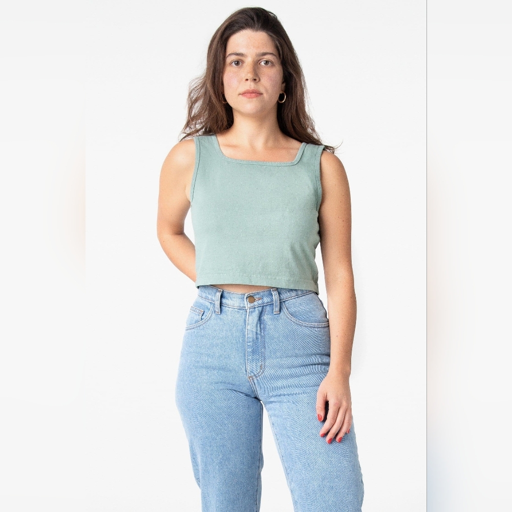 Los Angeles Apparel Atlantic Green Crop Tank Top